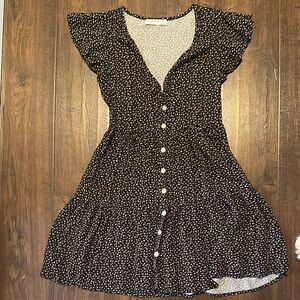 Arizona Jean Company Black and White Buttoned Ruffled Sundress